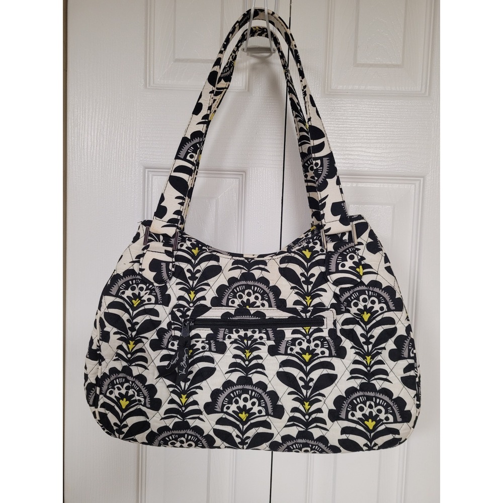 Vera Bradley Night and Day Quilted Cotton Floral Shoulder Bag 3 Compartment s